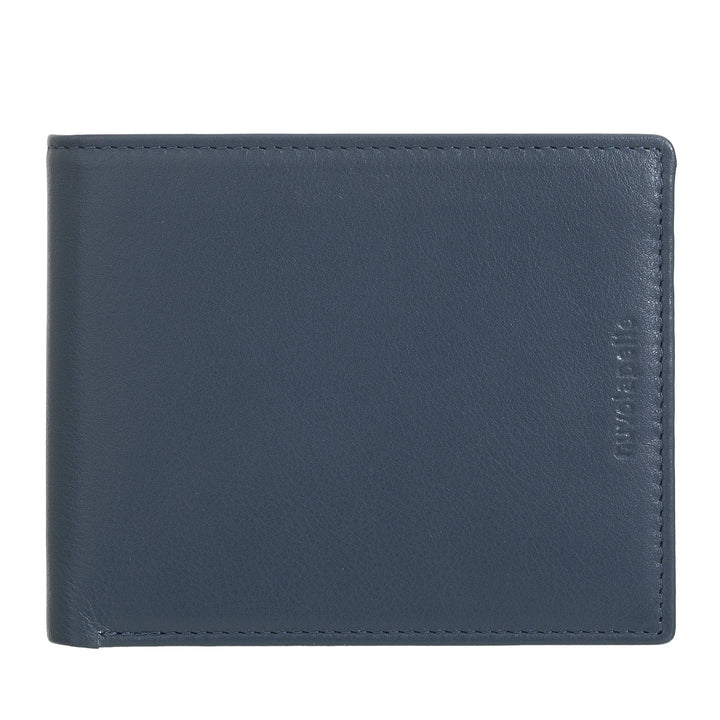 Portefeuille pour homme Nuvola Pelle Slim en cuir Nappa avec porte-monnaie, emplacements pour cartes de crédit et billets