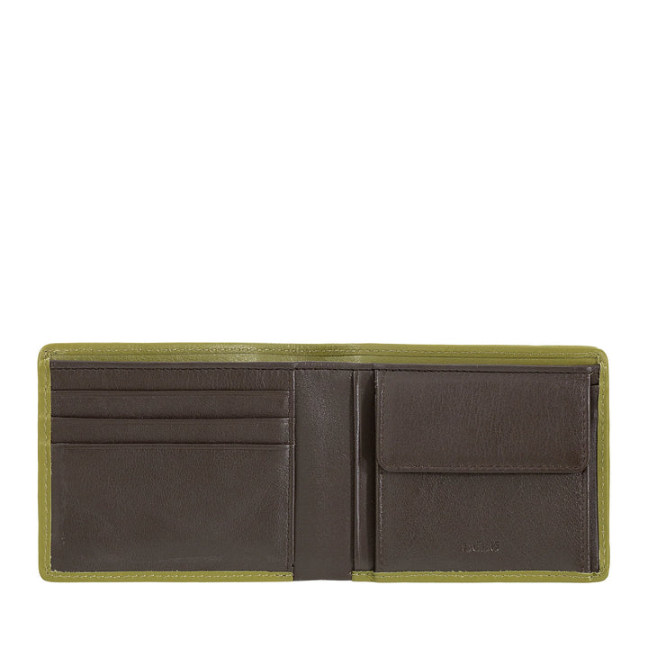 DUDU Portefeuille pour Homme en Cuir Véritable Tressé avec Porte-Monnaie, Compact et Fin, Porte-Cartes de Crédit et Billets de Banque, Portefeuille Fait Main Élégant en Cuir Souple