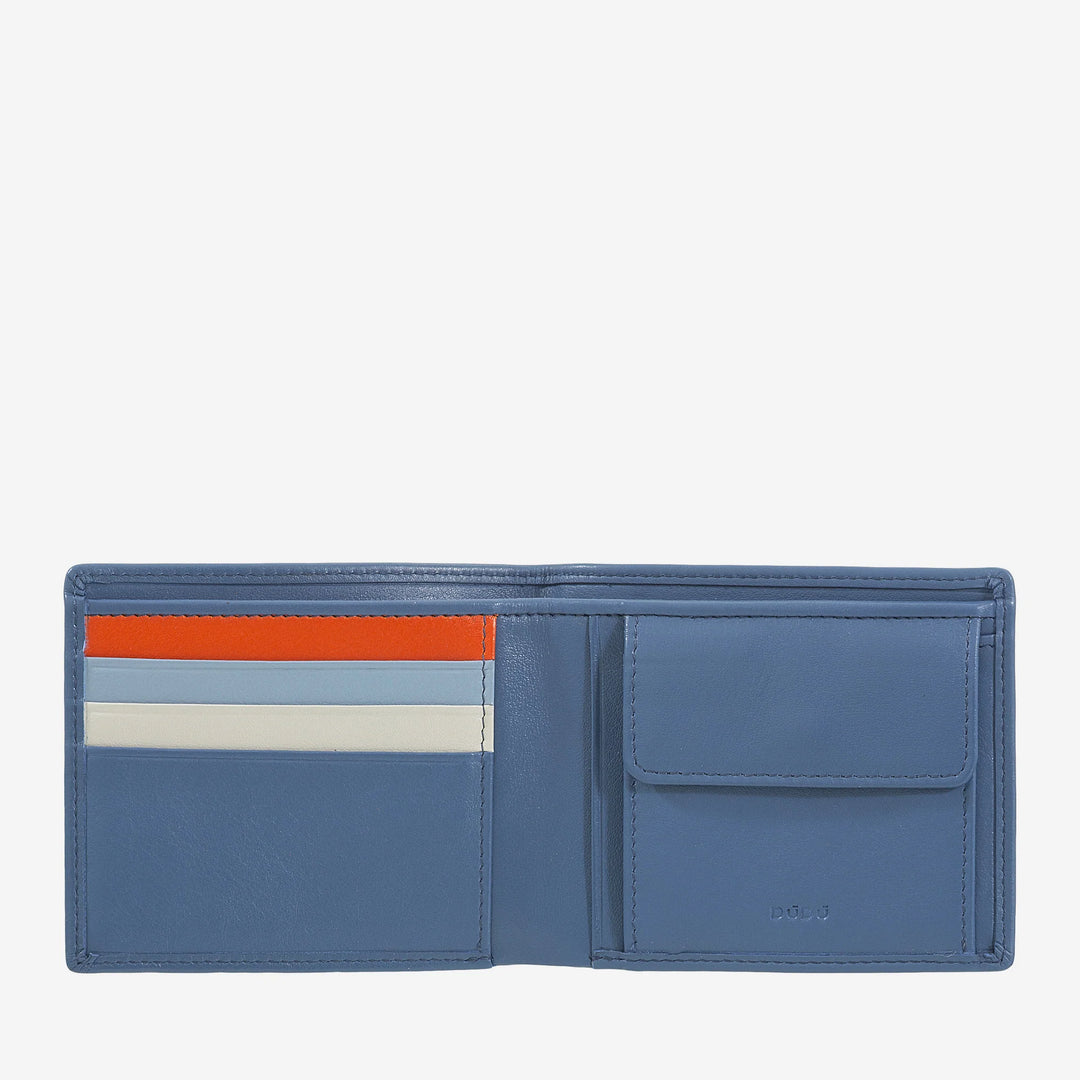 DUDU Cartera pequeña de piel para hombre Apres Ski - Monedero compacto, tarjetero y porta billetes, diseño invernal
