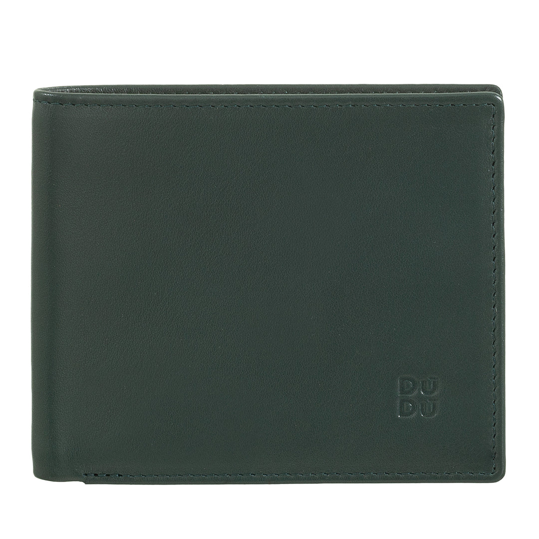 DUDU Small Men's RFID Leather Wallet with Coin Wallet