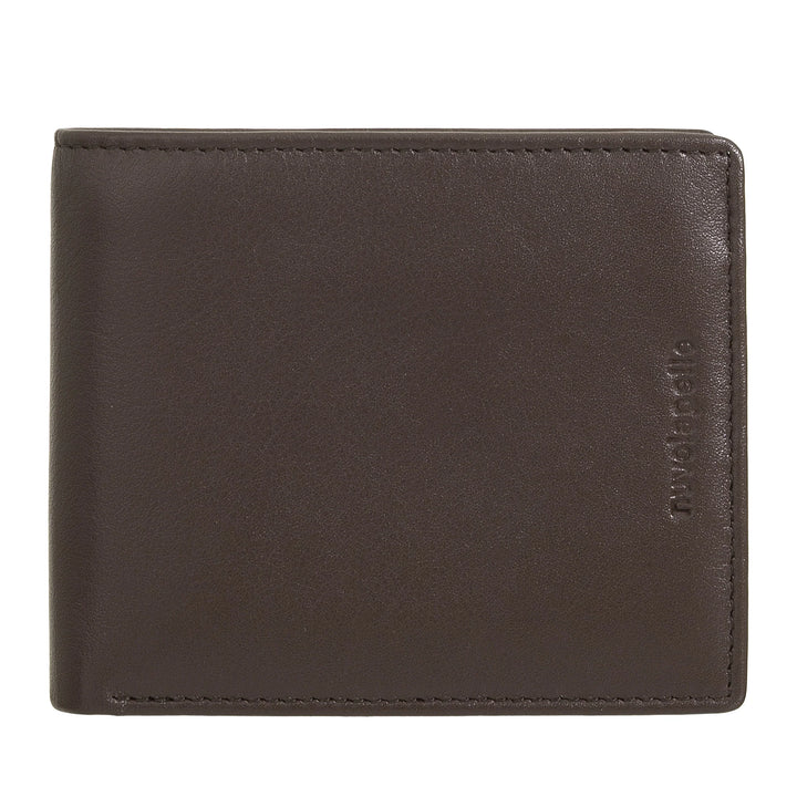 Nuvola Pelle Petit Portefeuille pour Homme en Cuir Nappa - Portefeuille avec Porte-Monnaie, Porte-Cartes, Billets, Fenêtre Transparente et Poche Intérieure avec Fermeture Éclair