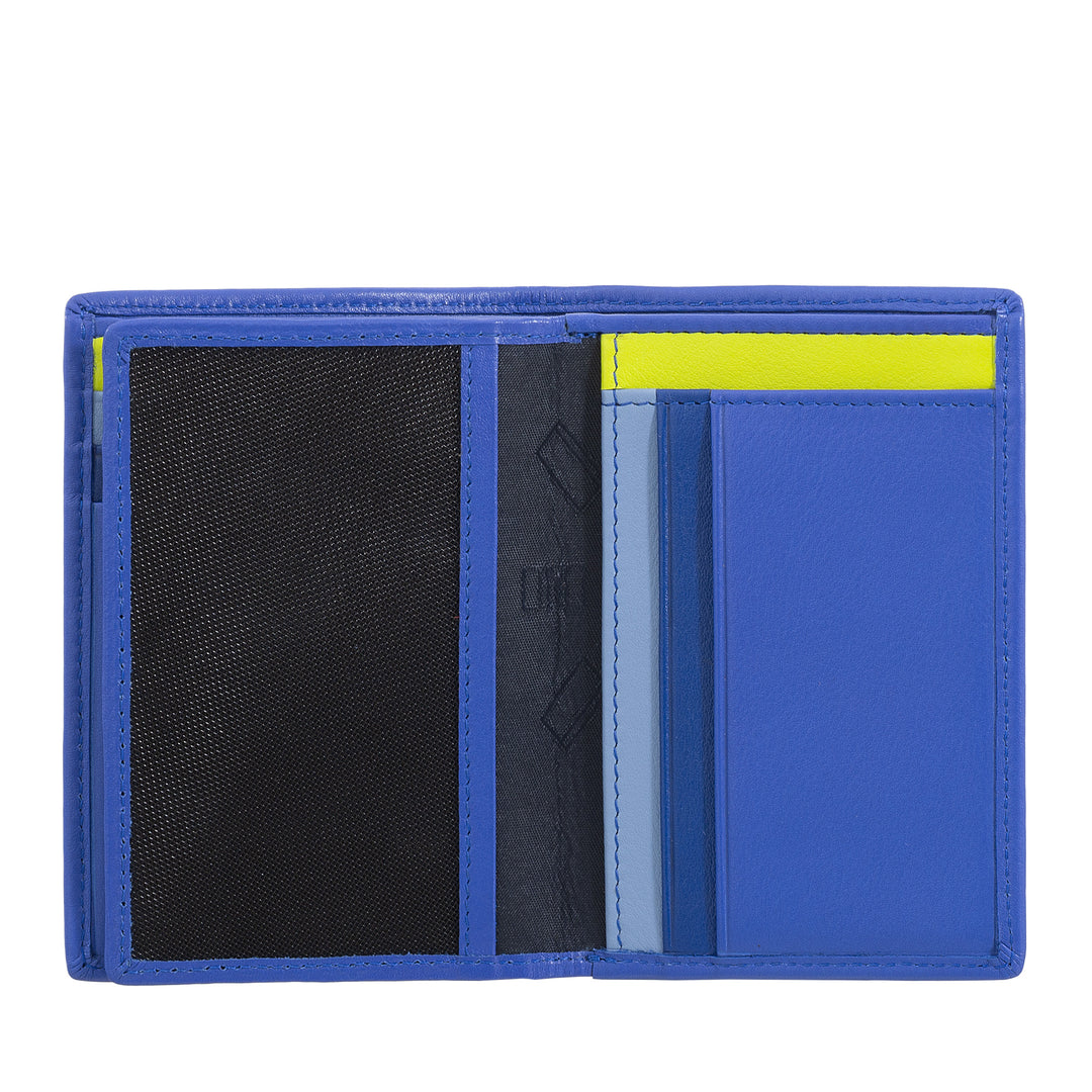 DUDU Portefeuille Homme RFID Blocking Leather, Portefeuille Bifold Petit Pochette avec Fenêtre ID, 9 Porte Cartes de Crédit, Porte Billets