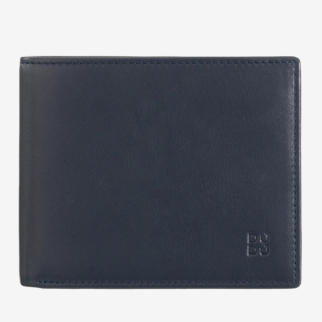 DUDU Herren-RFID-Kreditkartenetui aus echtem Leder mit 8 Banknotenkarten