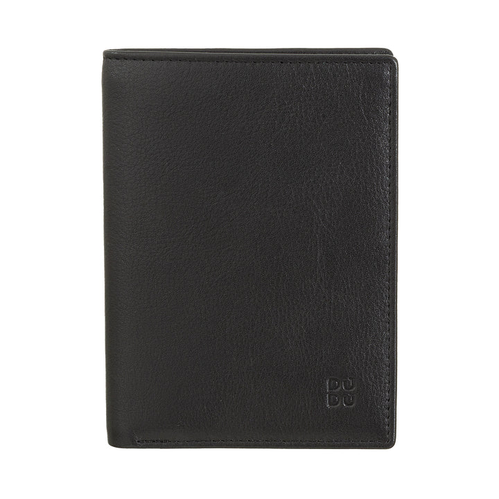 Dudu Men's Slim Portfolio de Vera Leather, pequeño y delgado, traiga dinero y tarjetas de crédito, cuidado compacto con cremallera interna con cremallera, diseño mínimo