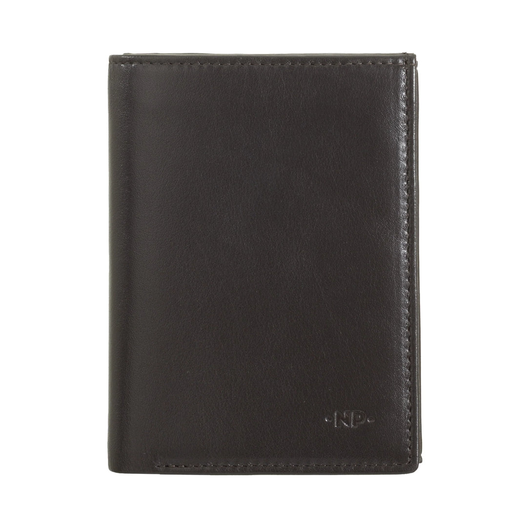 Cartera vertical para hombre Nuvola Pelle en piel de napa con monedero y tarjetero