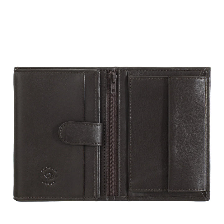 Cartera vertical para hombre Nuvola Pelle en piel de napa con monedero y tarjetero