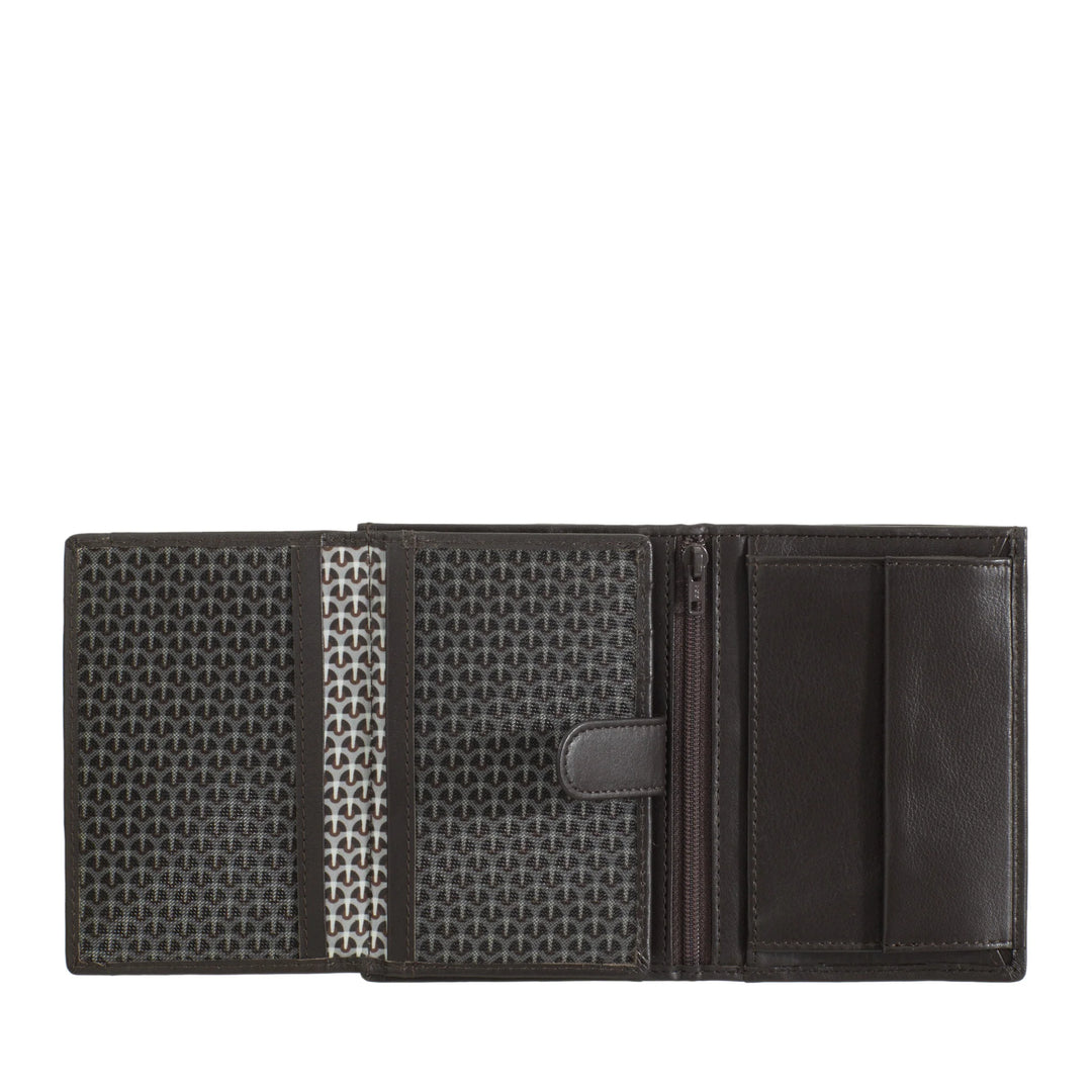 Cartera vertical para hombre Nuvola Pelle en piel de napa con monedero y tarjetero
