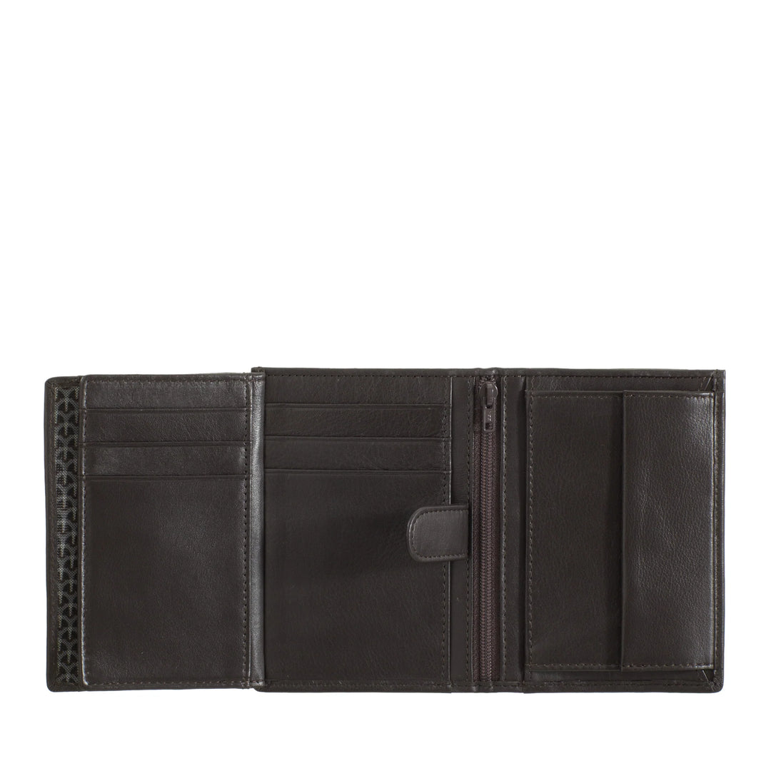 Cartera vertical para hombre Nuvola Pelle en piel de napa con monedero y tarjetero