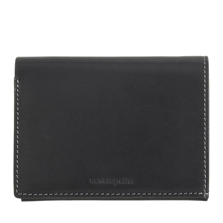 Nuvola Pelle Portafoglio Uomo Verticale in Pelle – Elegante Portafogli Bifold con Portamonete, Chiusura Interna a Linguetta, Scomparti Carte Tessere e Tasca Zip