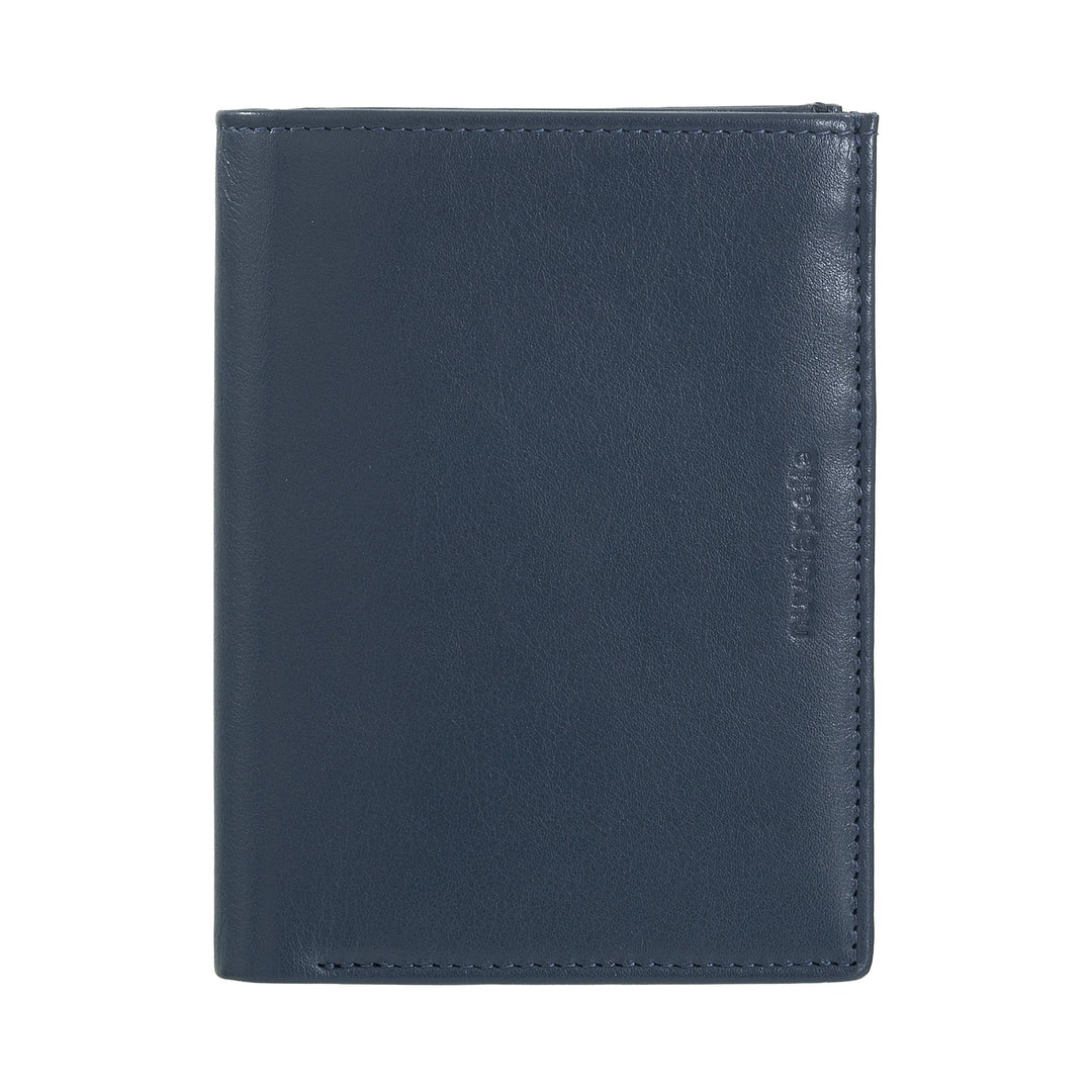Cartera Vertical para Hombre Nuvola Pelle en Piel Napa - Cartera con Monedero, Ranura para Tarjetas y Bolsillos Transparentes