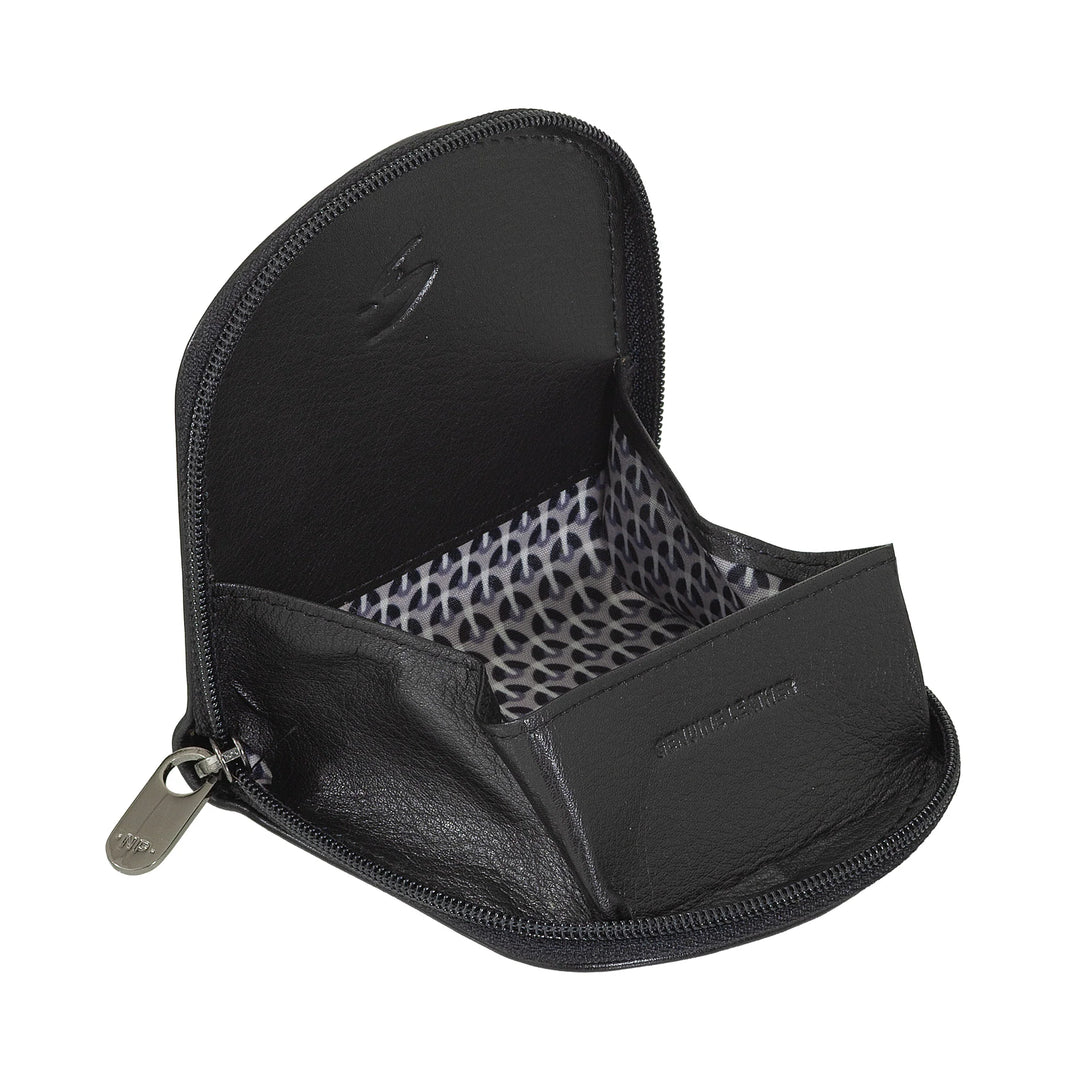 Nuvola Pelle Portamonete in Pelle Nappa a Pozzetto - Porta Monete con Cerniera Zip Lampo a Giro
