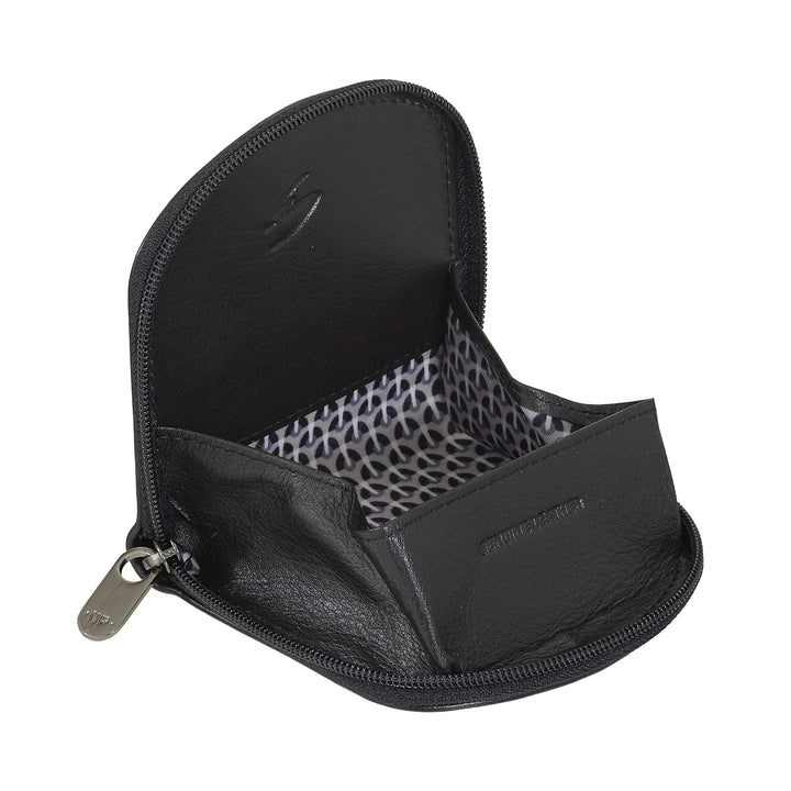 Nuvola Pelle Portamonete in Pelle Nappa a Pozzetto - Porta Monete con Cerniera Zip Lampo a Giro