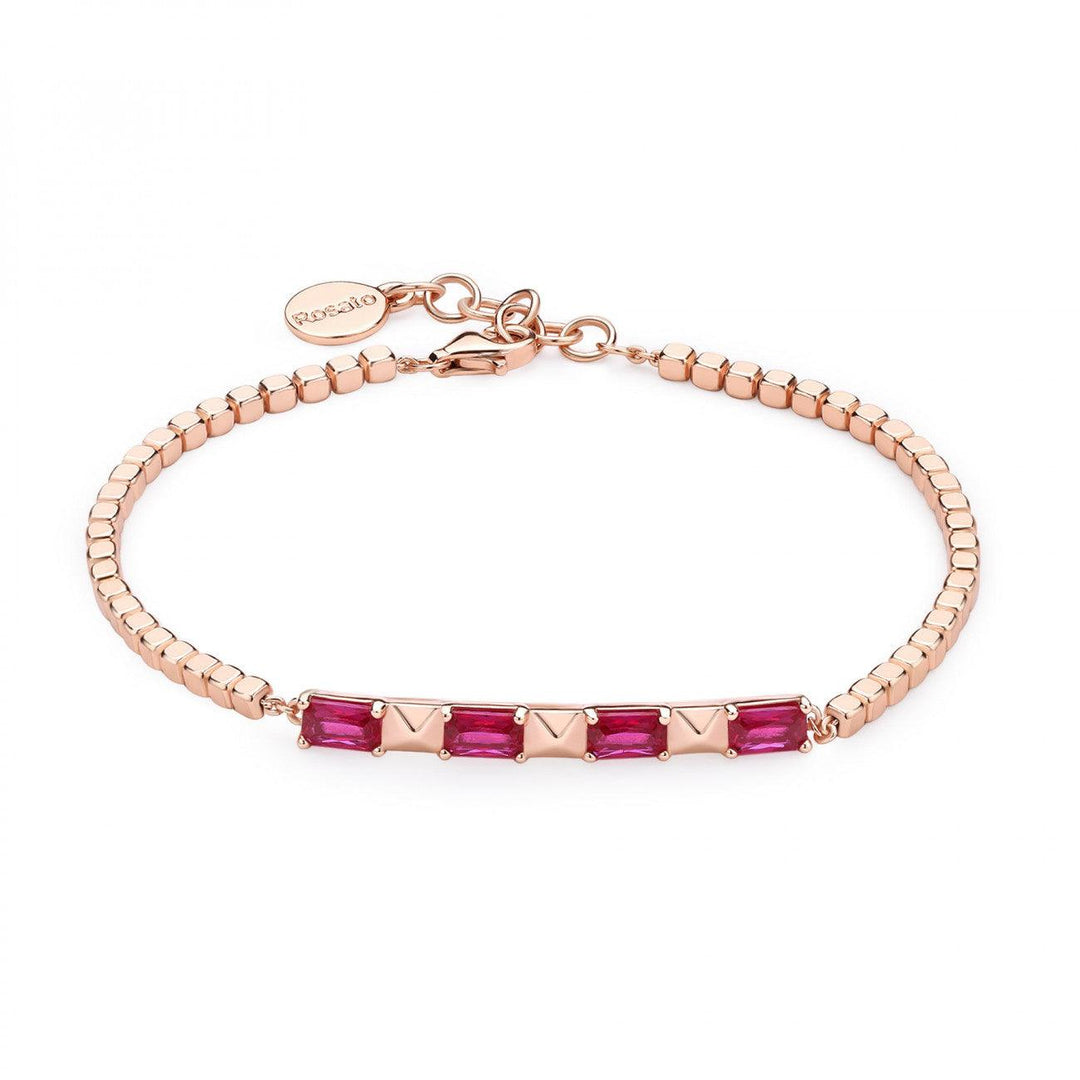 Rosato bracciale argento 925 finitura PVD oro rosa cubic zirconia RZCU.103 - Capodagli 1937