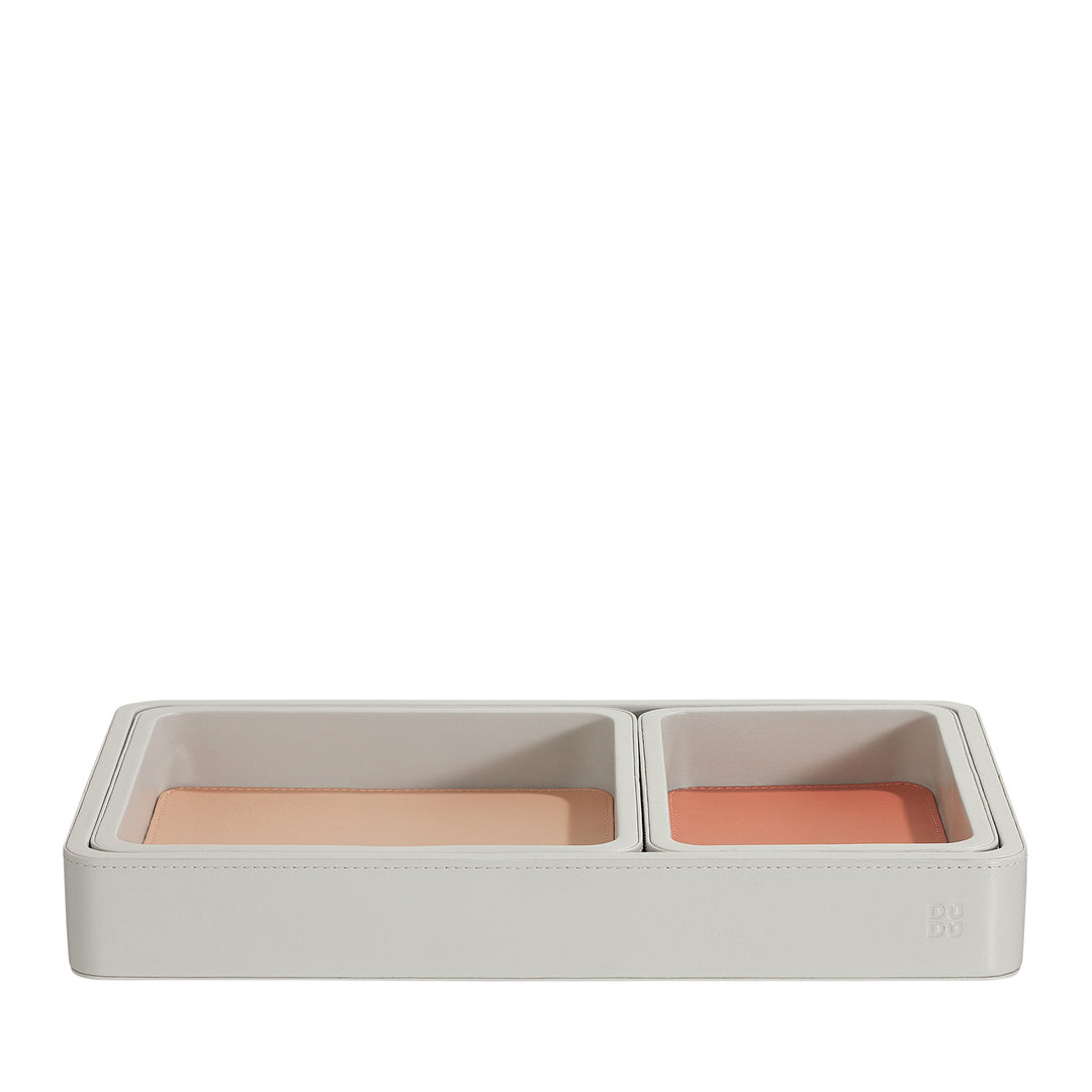 DUDU Lot de 3 plateaux de poche en cuir, plateau de rangement de table, bureau à domicile, porte-clés, pièces de monnaie, téléphone