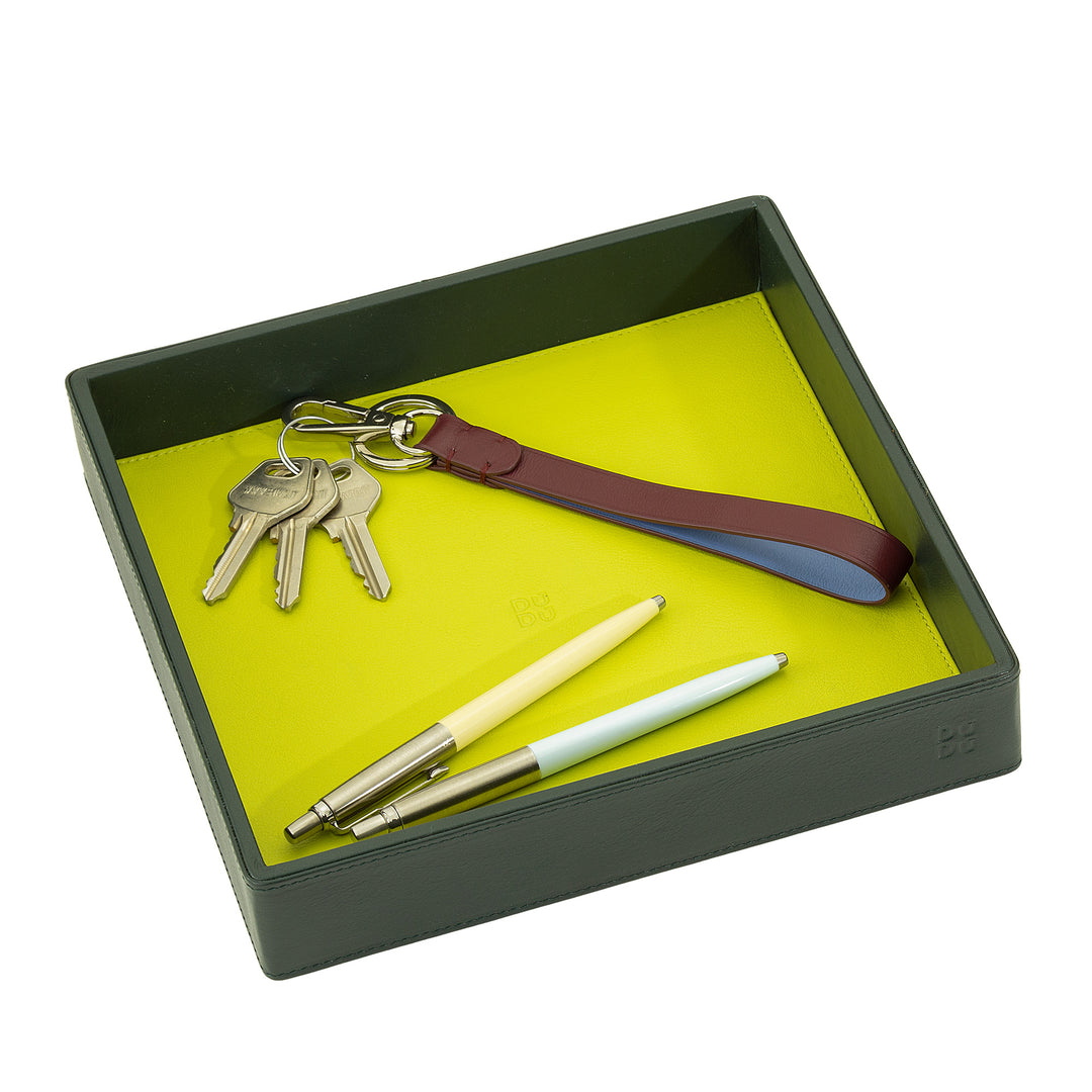 DUDU Entryway Designer Colored Leather Pocket Tray with Gift Box