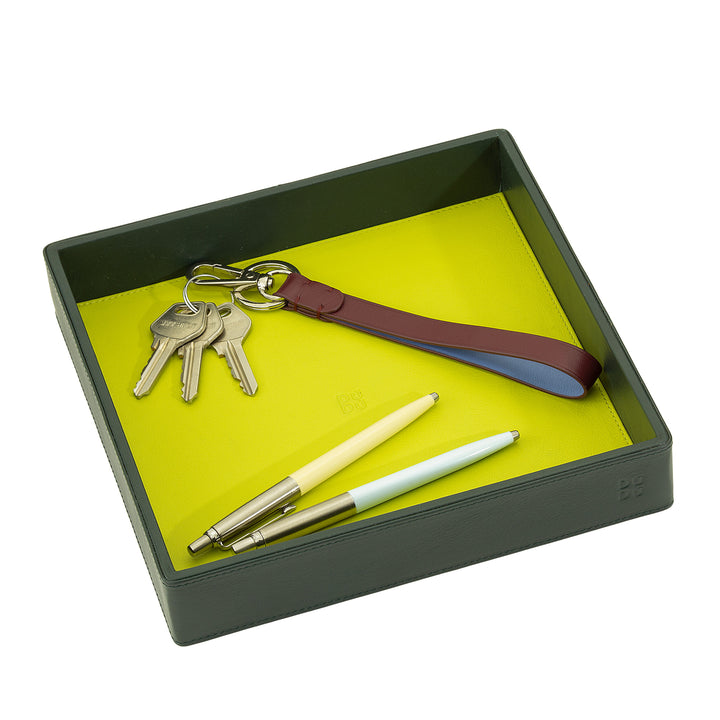 DUDU Entryway Designer Colored Leather Pocket Tray with Gift Box