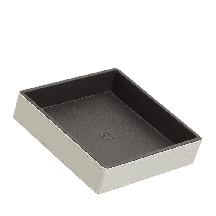 DUDU Designer-Taschentablett aus farbigem Leder für den Eingangsbereich, 14 x 14 cm, mit Geschenkbox