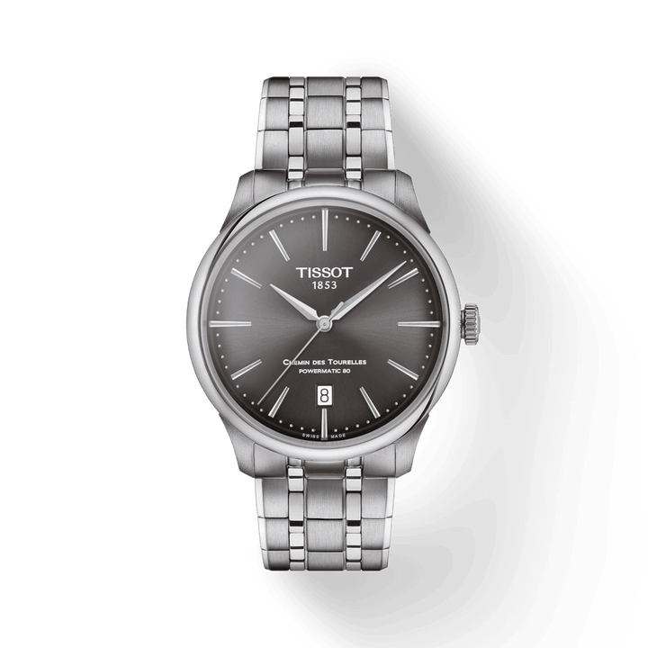 Tissot orologio Chemin Des Tourelles Powermatic 80 39mm antracite automatico acciaio T139.807.11.061.00 - Capodagli 1937