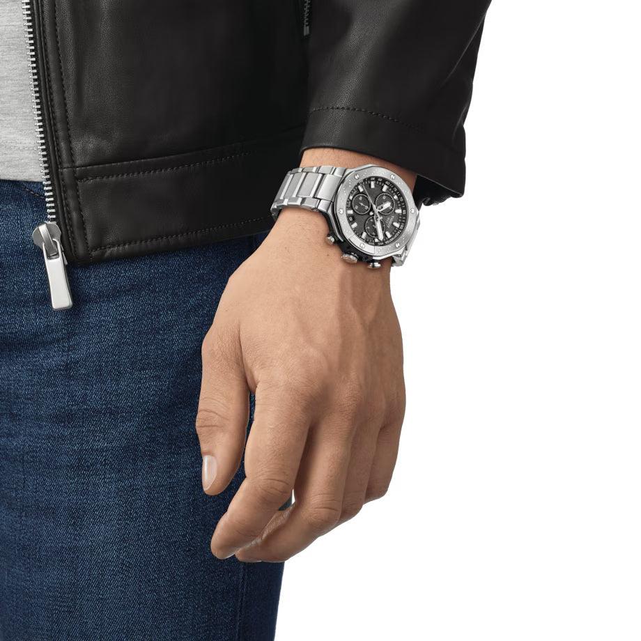 Tissot watch T-Race Chronograph 45mm black steel quartz T141.417.11.051.01 - Capodagli 1937