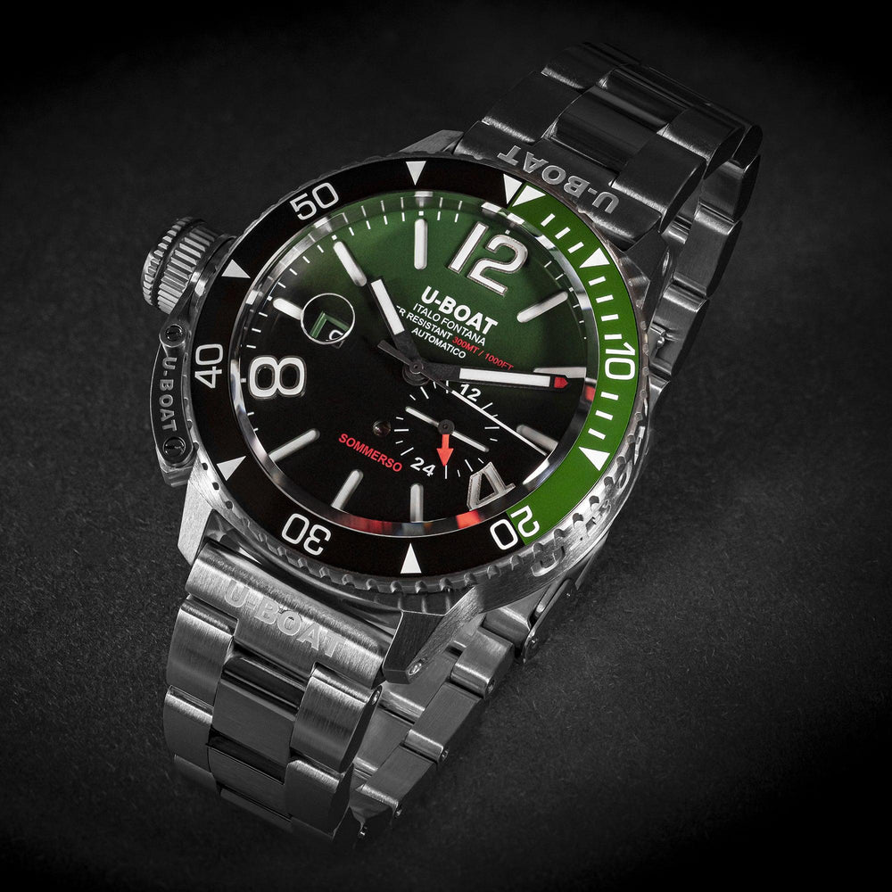 Reloj U-BOAT Sommerso Ceramic Green/MT 46mm burdeos automático acero 9520/MT - Capodagli 1937