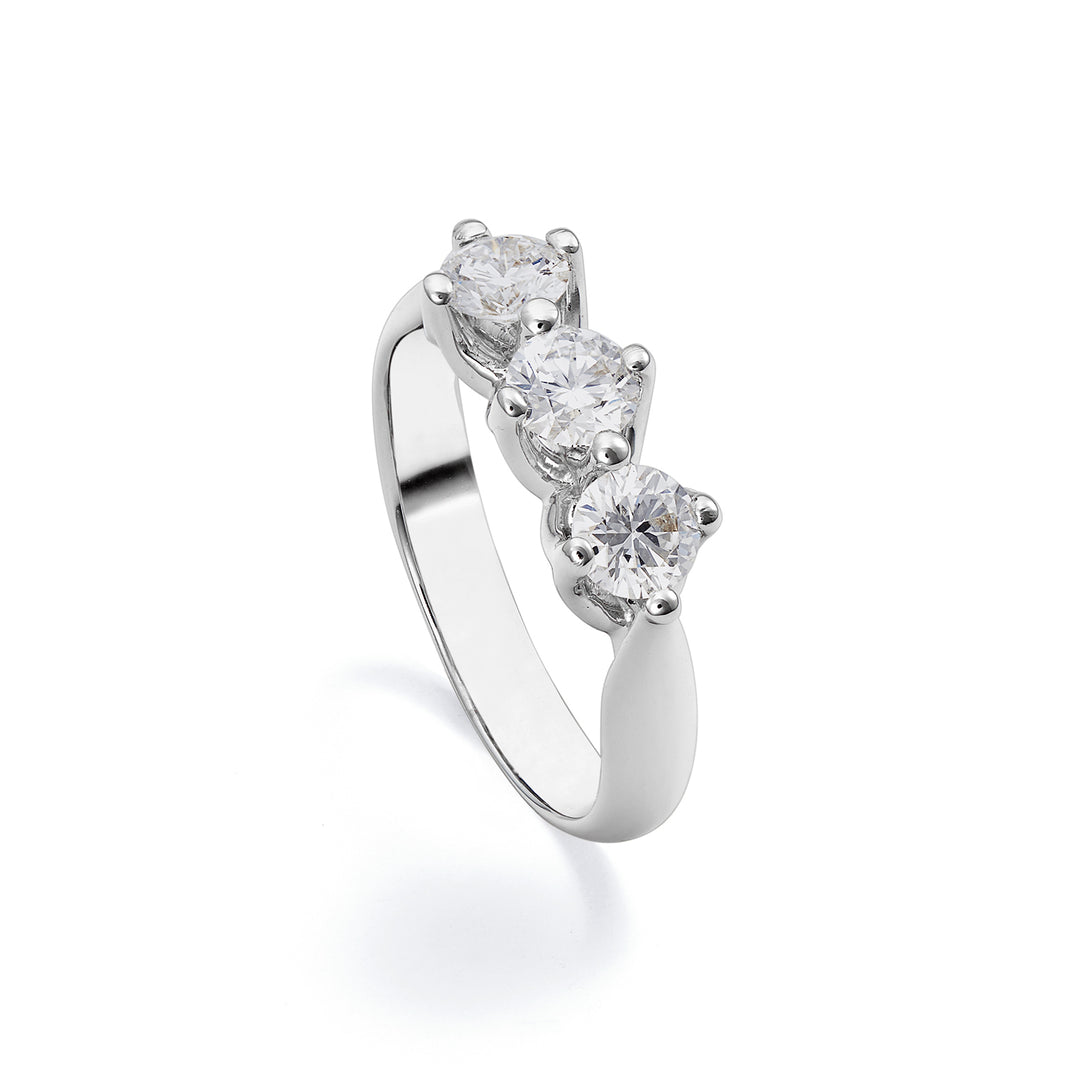 Bague trilogie linéaire Golay avec 4 griffes ATRL041DI-22045110002