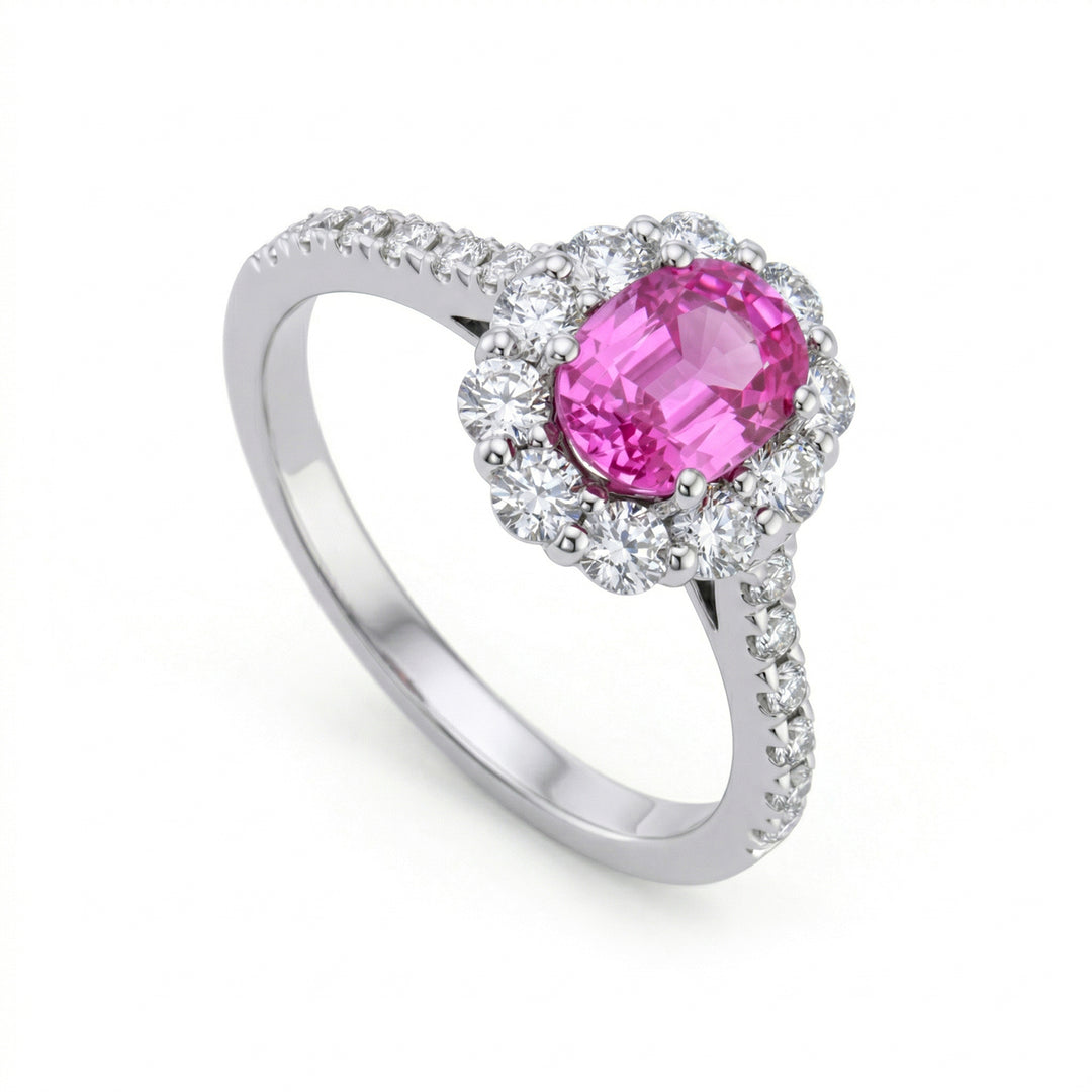 Golay pink oval sapphire ring 6x5 contour + stem incl. ACLC043DIZP-23310110082
