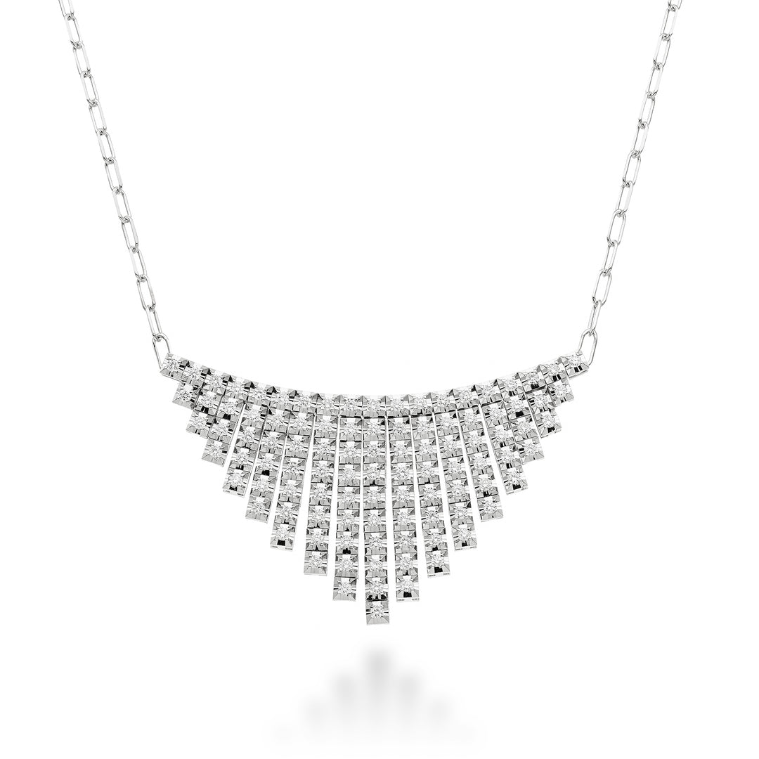 Golay multi-stone choker with "v" pattern cast. framework GMPF003DI-23241110032