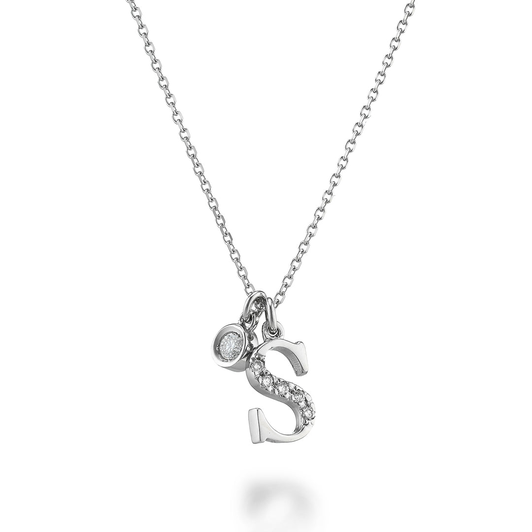 Golay cl 9k lettre s or blanc diam. ct.0,06 GPLSDR4