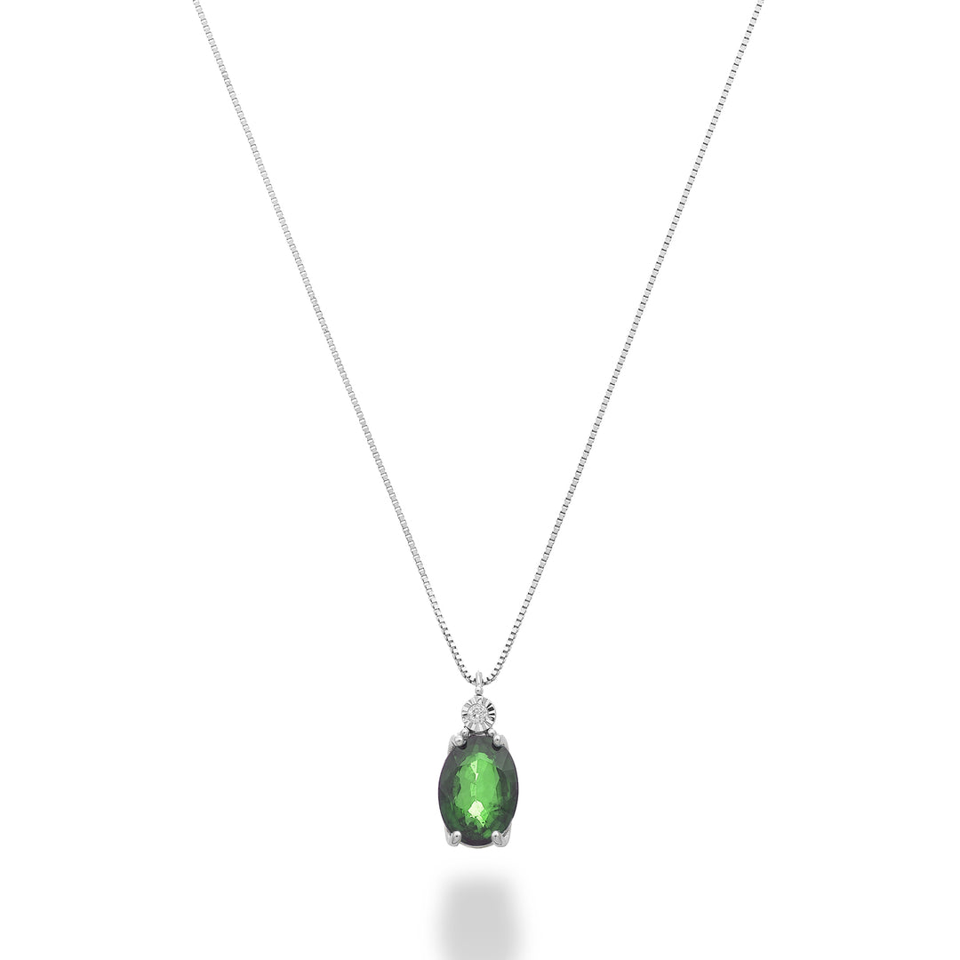 Nihama cl 9k oval emerald 7x5 with diamond ND5186R4BE