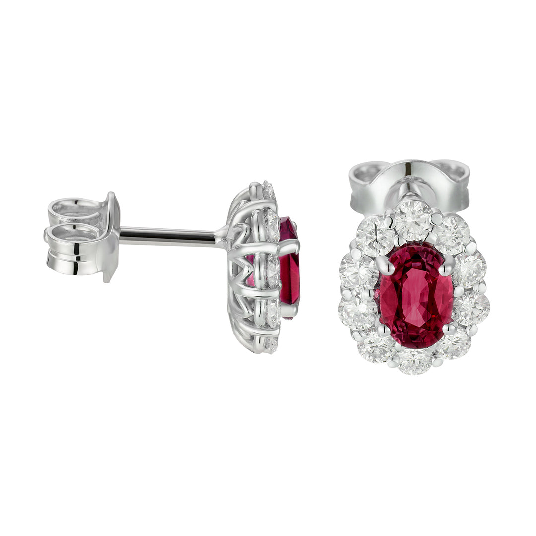 Golay 4x6 oval ruby earrings and diamonds OCL042DIRU-20170110010