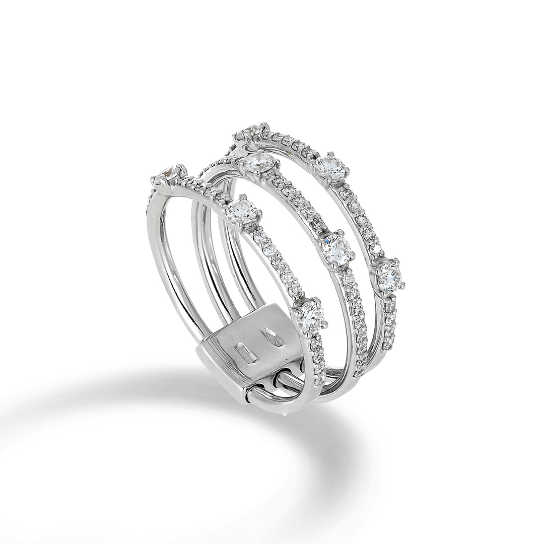 Golay multi-row three-row diamond ring ATM002DI-22286110070