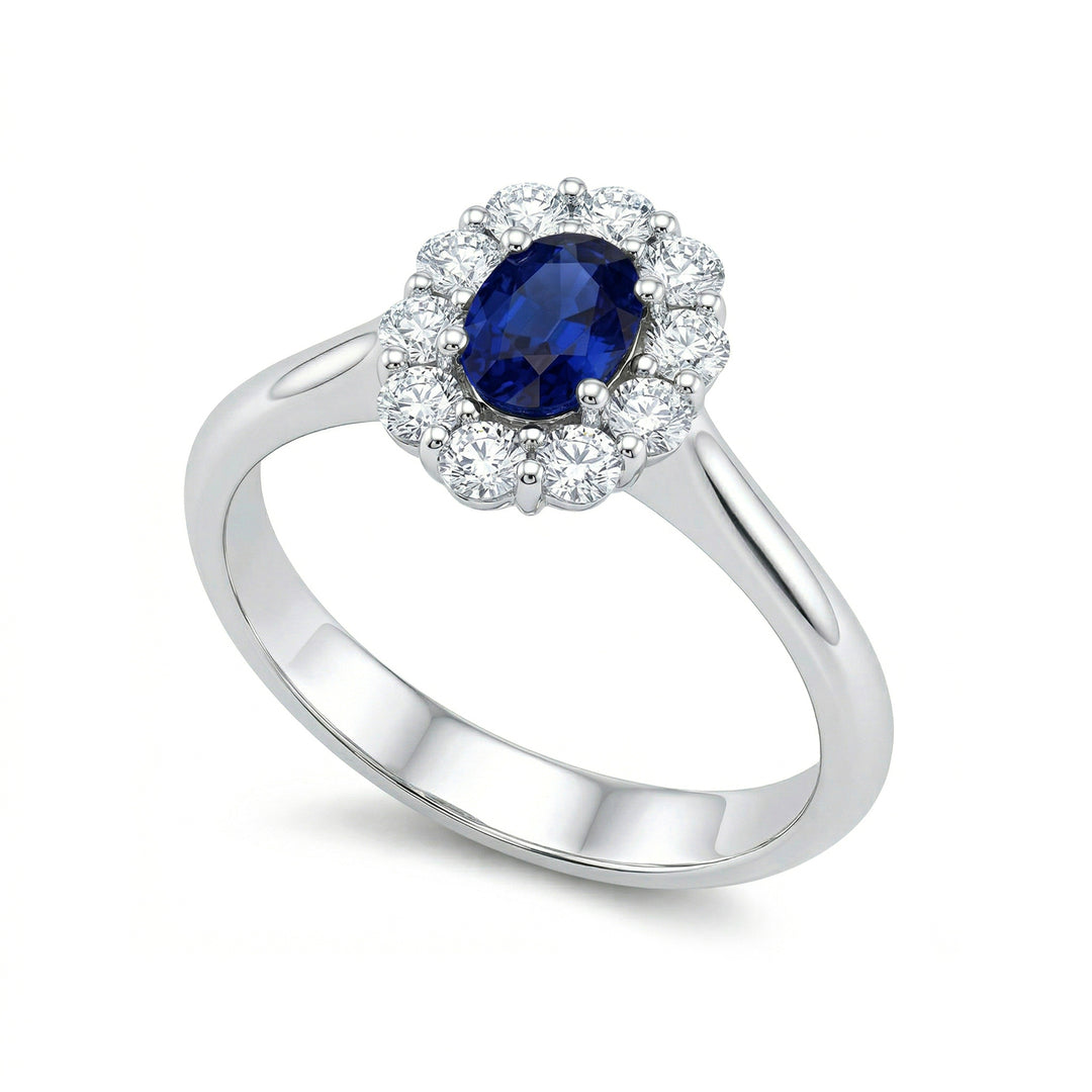 Golay anello zaffiro ovale 6x4 e diamanti ACL042DIZB-25143110288