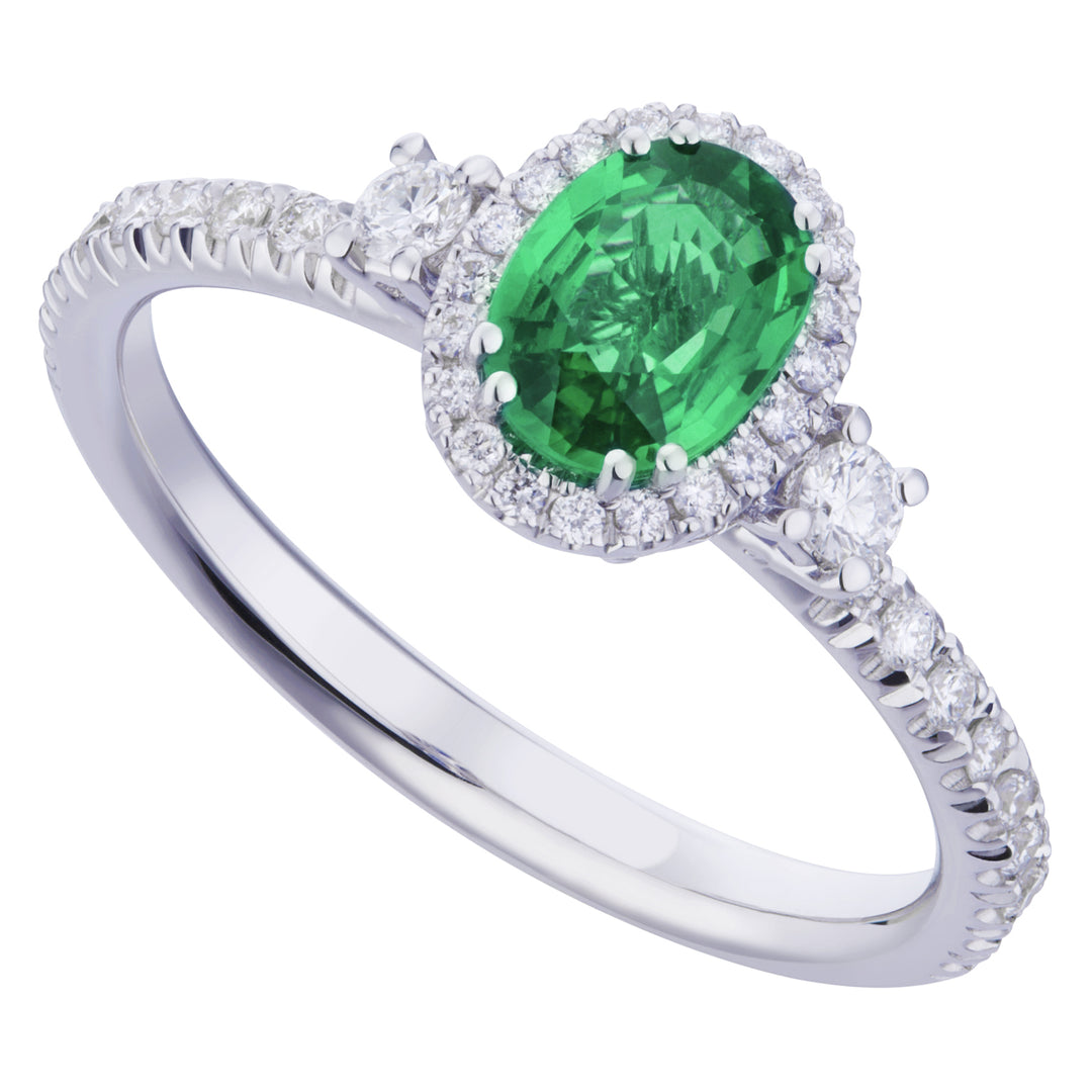 Golay ovaler Smaragdring 7x5 und Konturdiam+lat ACLC052DISM-22158110099