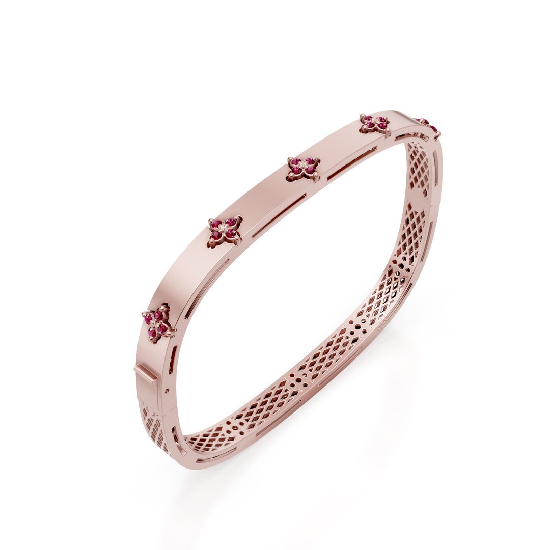 Bracelet rigide Golay avec rubis en or rose BFFI03RUSR