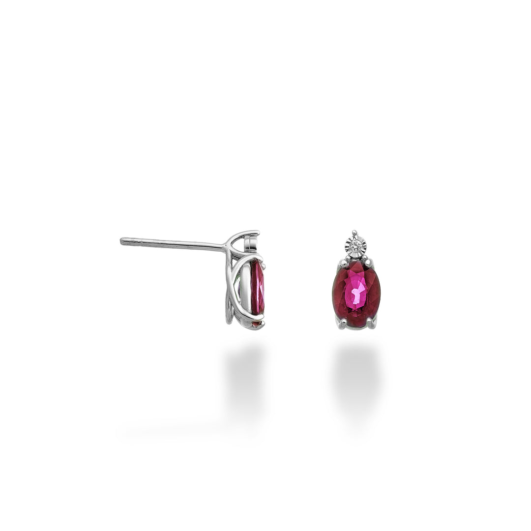 Mikiko or 18k oval ruby 7x5 with diamond MO5176O4RBC