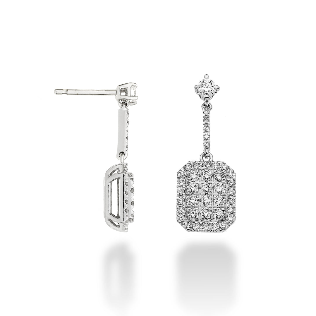 Golay multi-stone earrings octagonal shape and bar OMPC001DI-23081110017