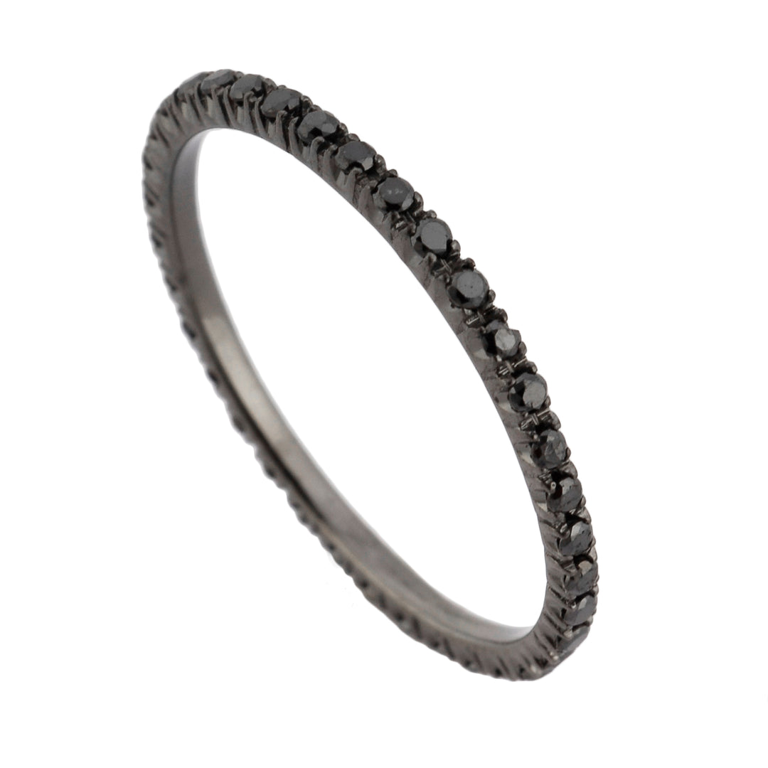 Golay linear black diamond finger ring AFP1050N-21209110028