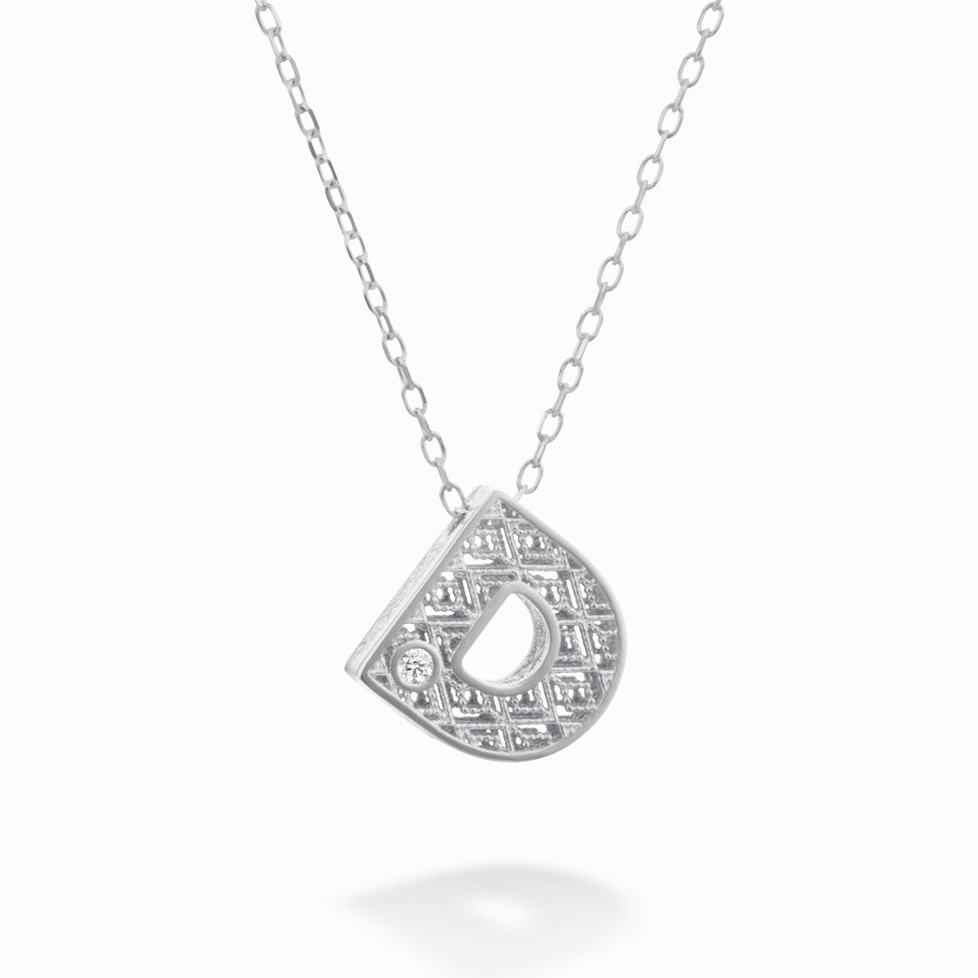 Mikiko cl lettre en or blanc 18 carats diam. ct.0,01 MDLETDO4