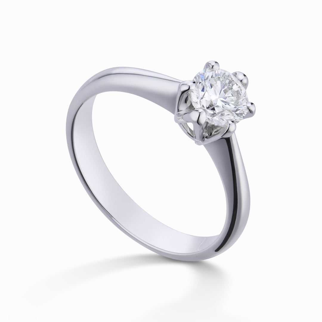 Bague solitaire à 6 griffes World Diamond Group ASL1830-19345110012