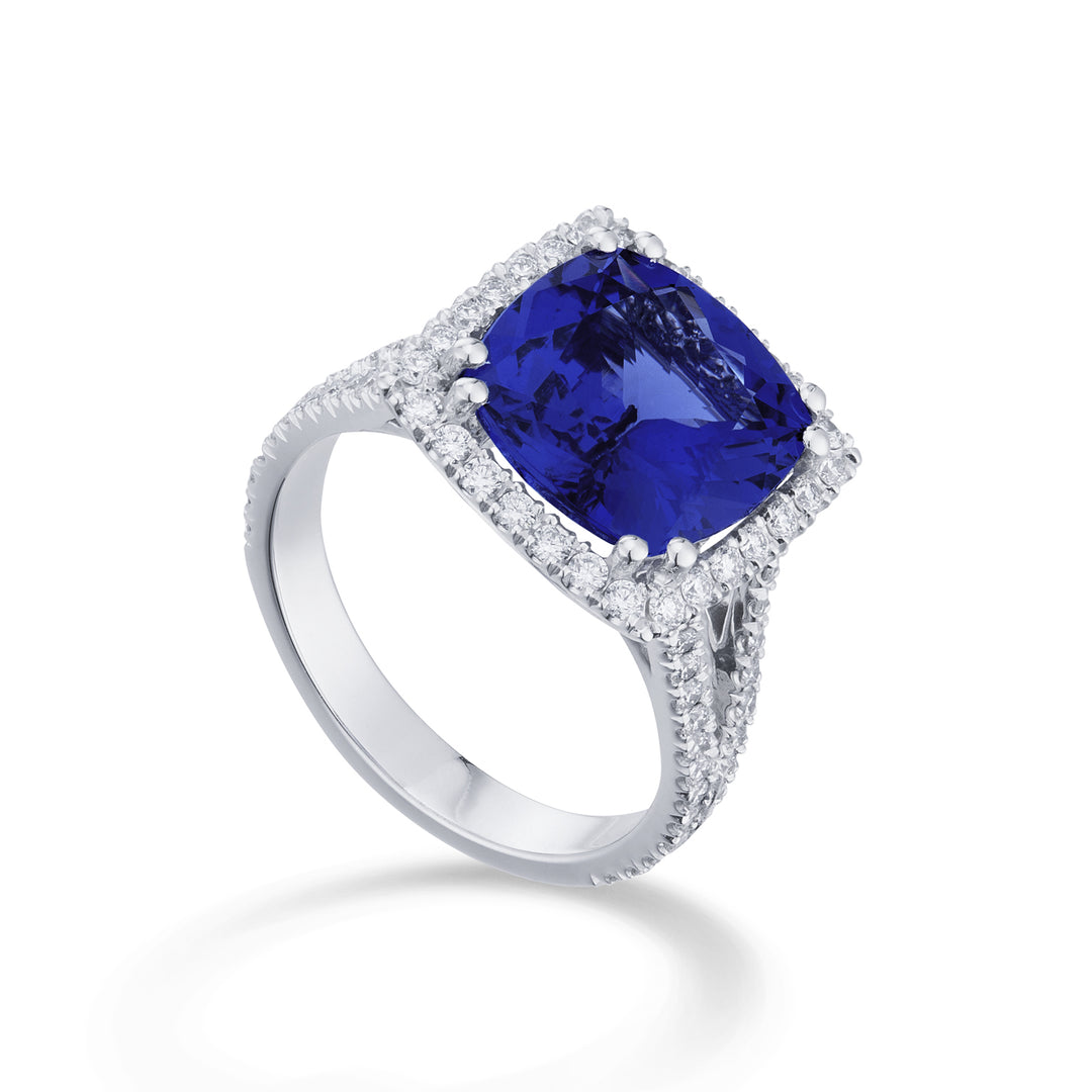 Golay anello tanzanite 9x9 cushion e doppio gambo inc ACLC096DITZ99-22103110089
