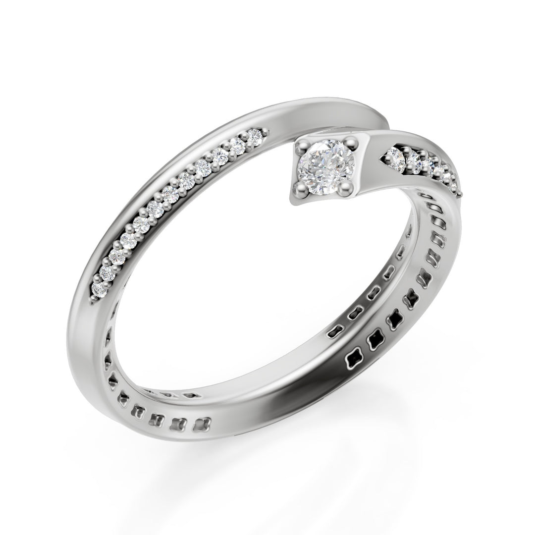 Golay anello spirale oro bianco centrale 0,09ct AF050BDI-24171110028