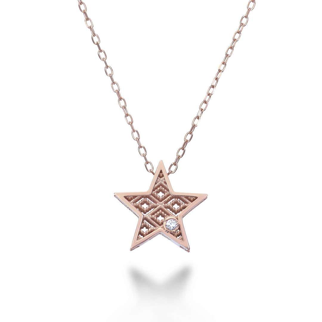 Nihama cl 18k Roségold Sterndiam. ct.0,01 NDSTELLAO3