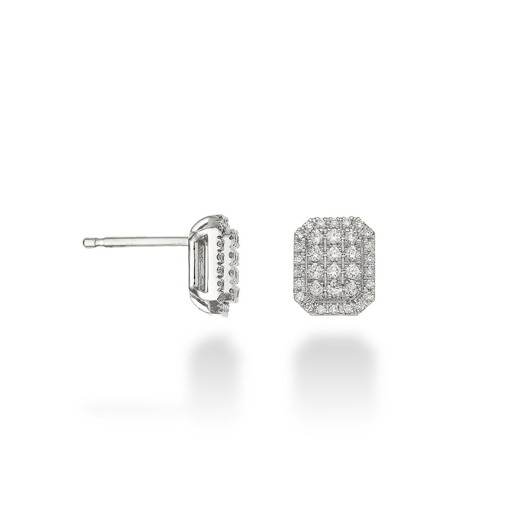 Golay octagonal shape multi-stone earrings OMPC001DI1-23086110020