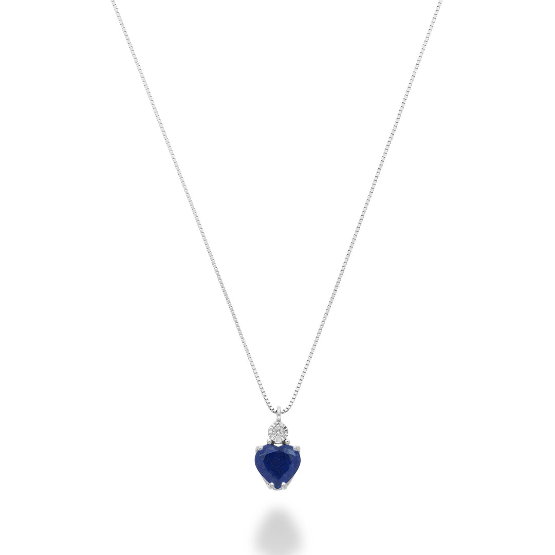 Nihama cl 18k coeur saphir 5x5 avec diamant ND5195O4ZFR