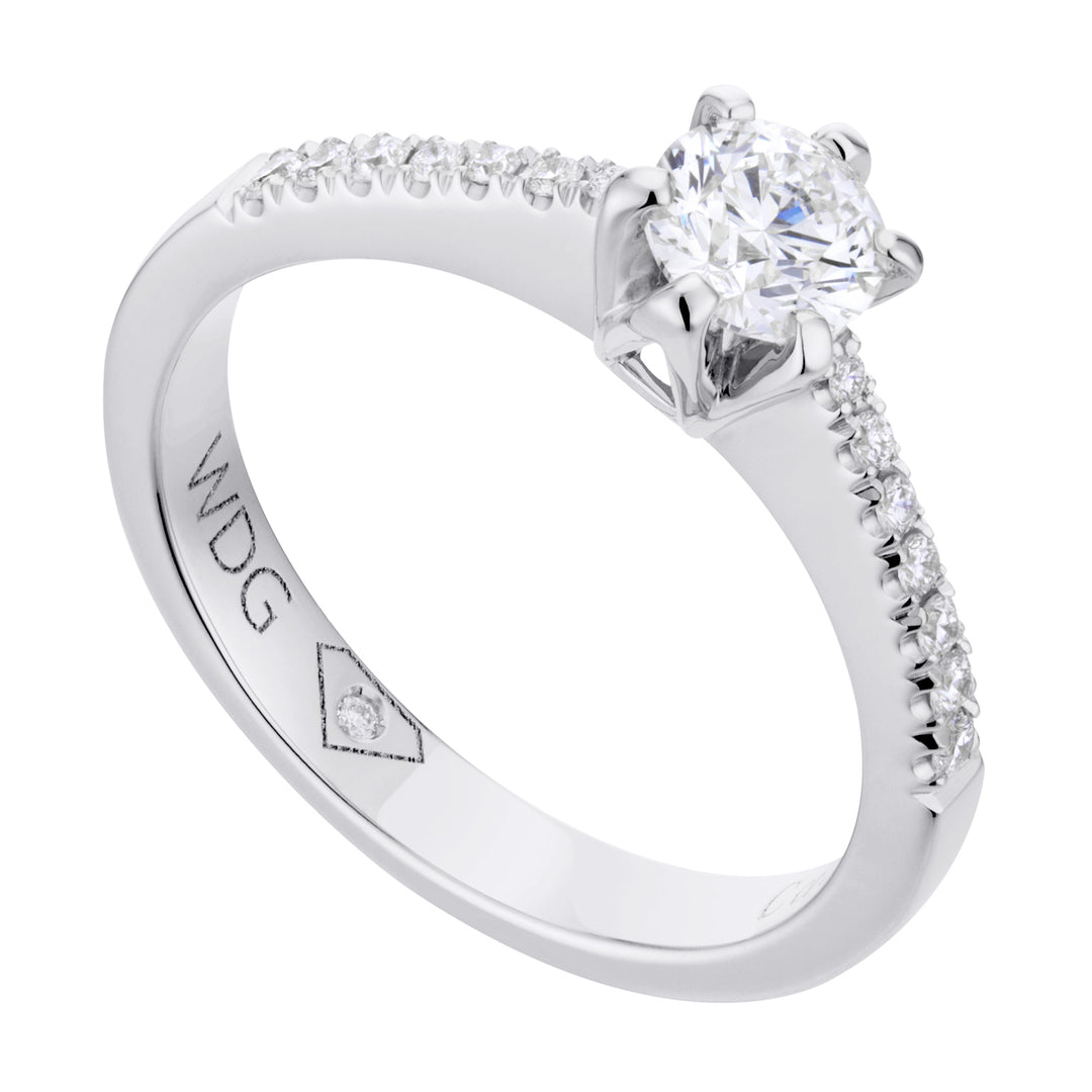 Bague solitaire Golay 6 points avec tige encastrée. diamètre ASLC1830-19350110027