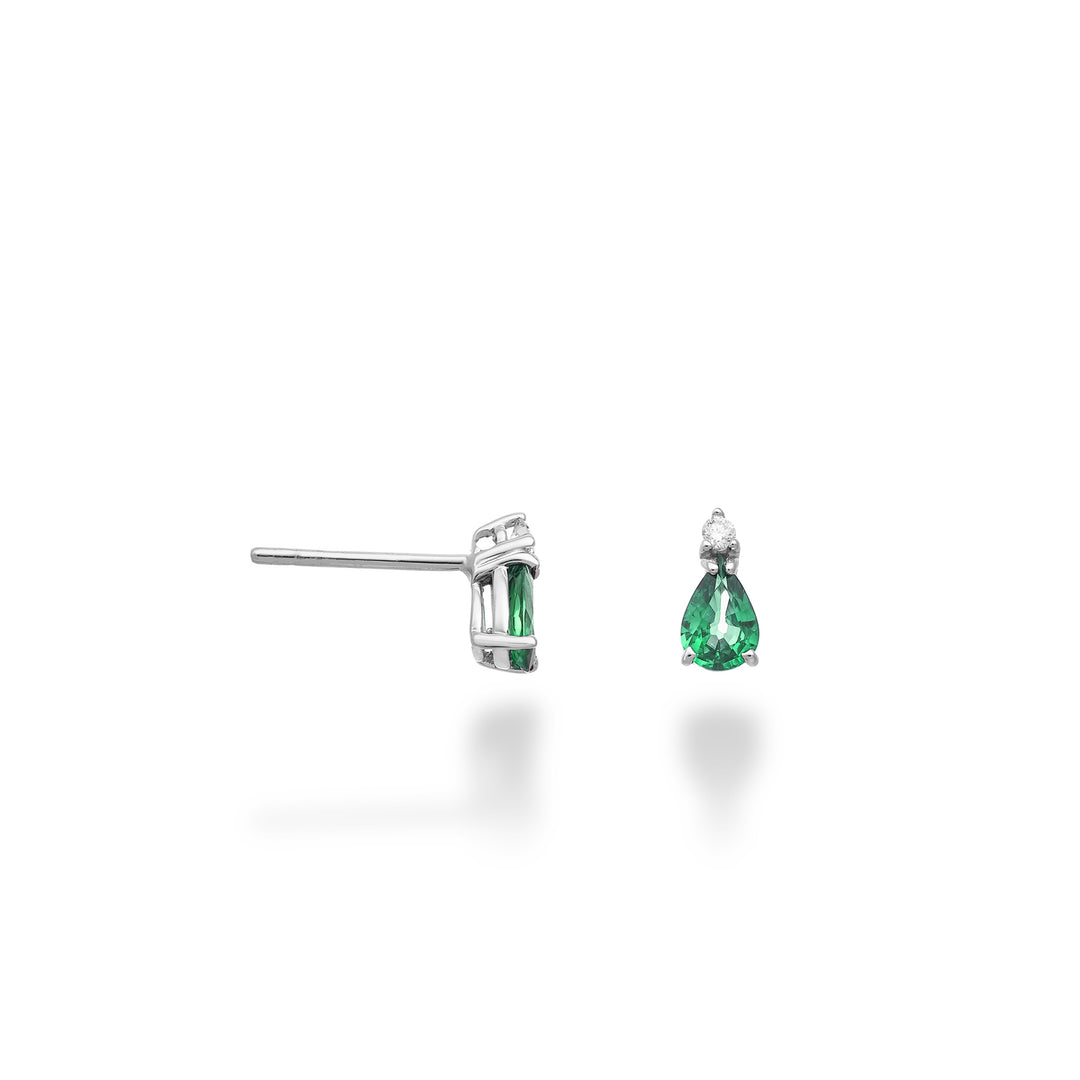 Mikiko oder 18-karätiger Smaragd-Tropfen 6x4 und Diamant MO5170O4BE