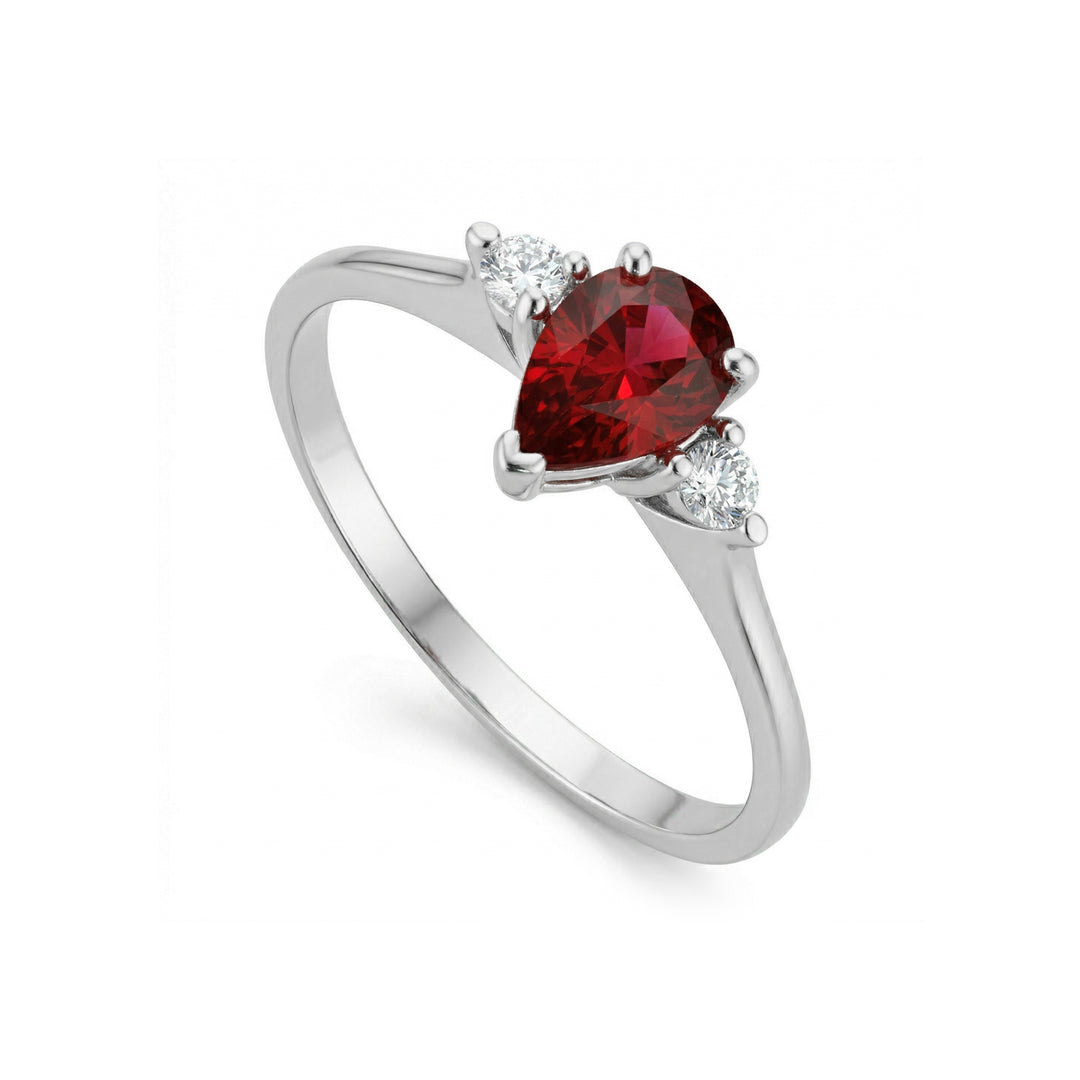 Golay ring ruby drop 6x4 and diamonds ACL491DIRU1-19126110081