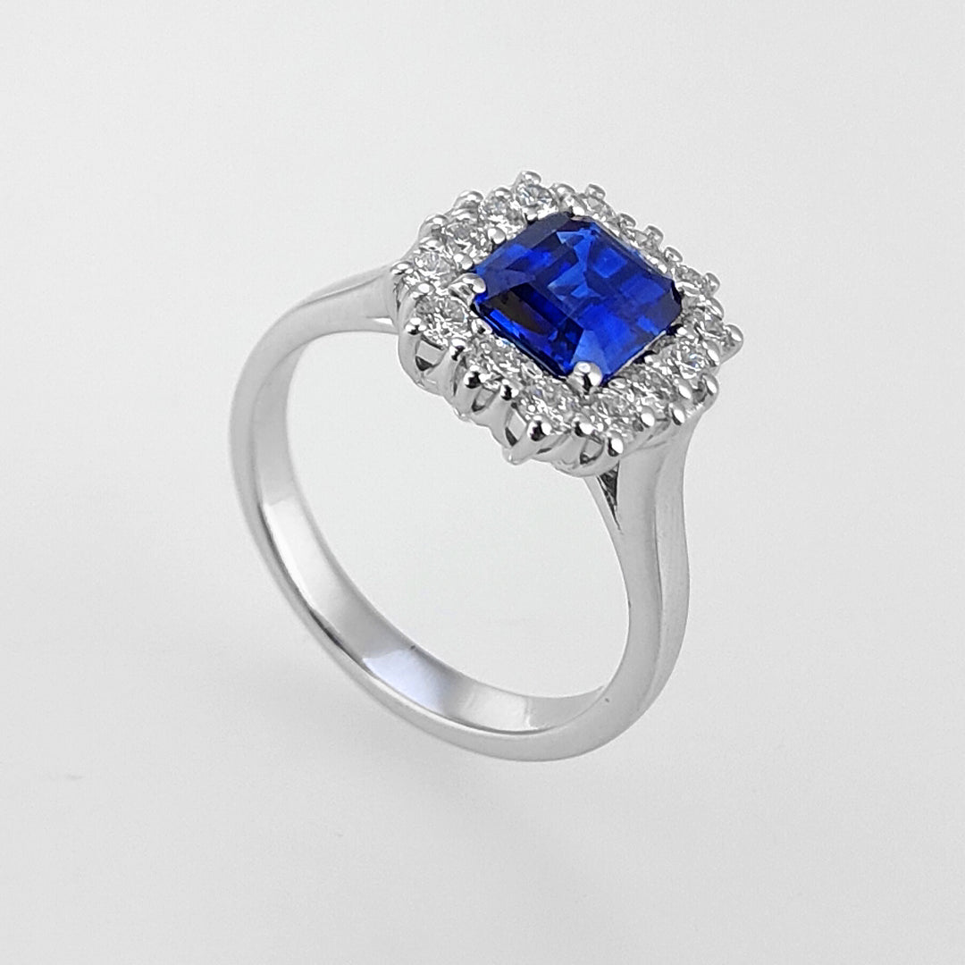 Golay oct. anillo zafiro 7x6 y diam., mango liso ACL077DIZB76-23347110115