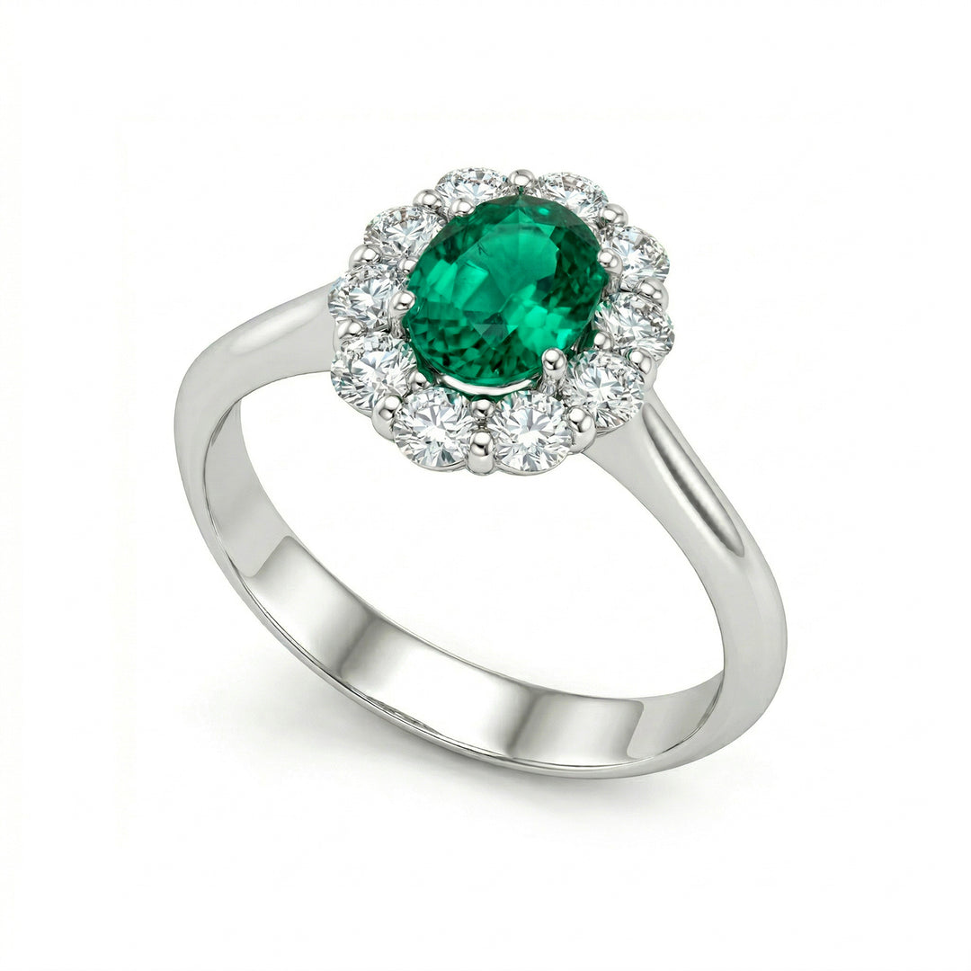 Golay anello smeraldo ovale 7x5 e diamanti ACL045DISM-24241110039
