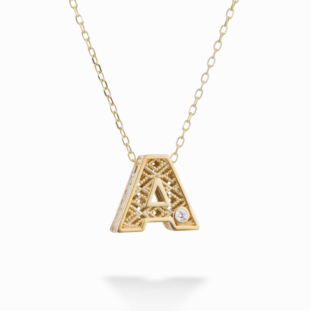 Nihama cl 18 Karat Gelbgold, Buchstabe Durchm. ct.0,01 NDLETAO1